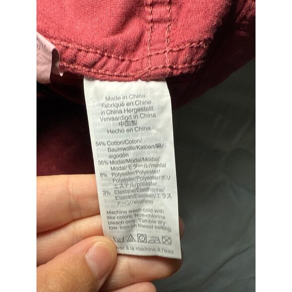 Madewll stretch denim straight corduroy zip maroon mini skirt womens 27 y2k - Picture 4 of 7